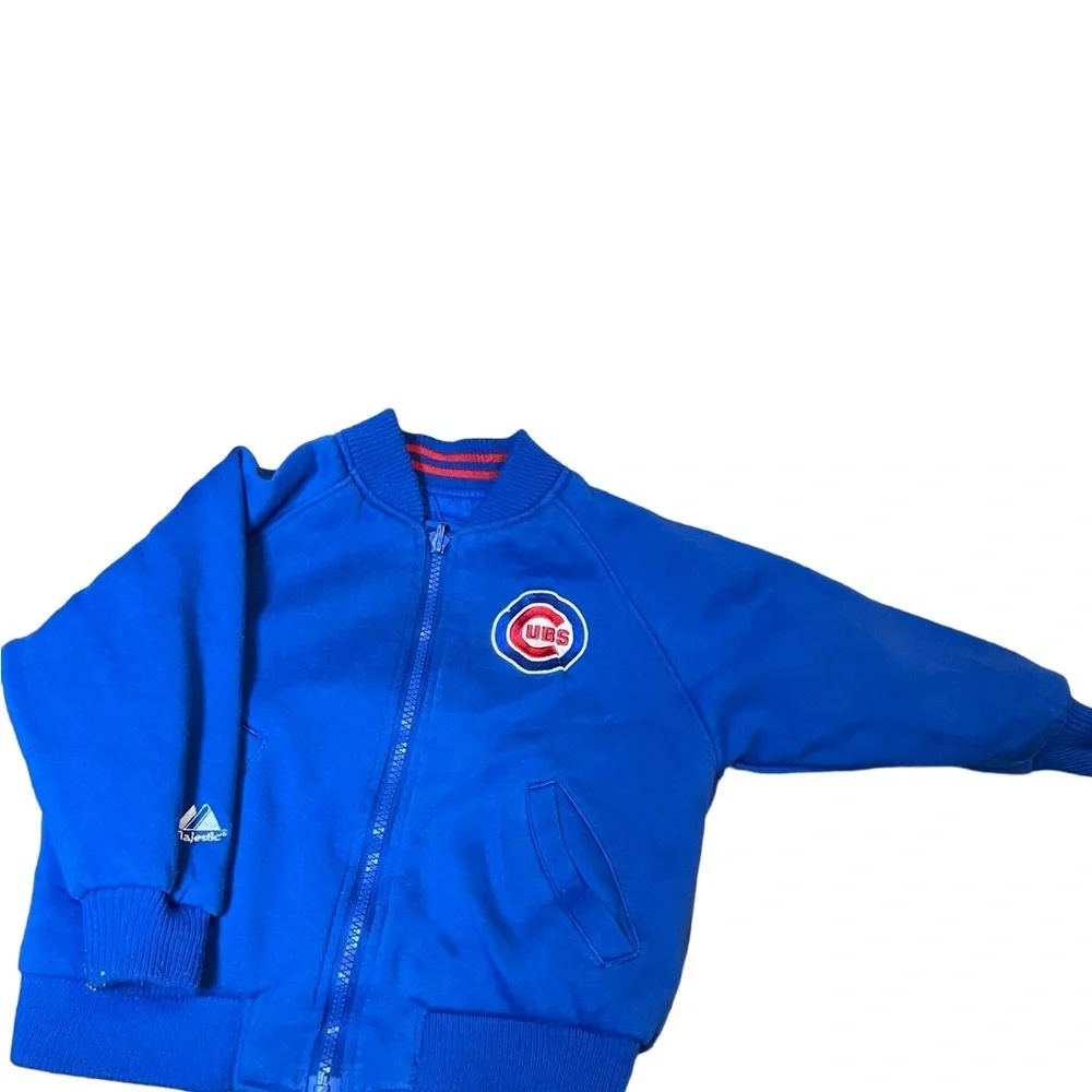 Majestic Chicago Cubs reversible kids size 3T Blue and Red lined patch Jacket